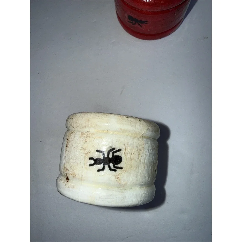 Set- 12 Vintage Ant Napkin‎ Rings Red An White Picnic Vibe